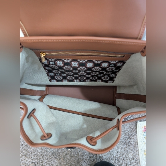 Kate Spade Brown Backpack with Monogram Design and Leather Accents - Picture 3 of 6